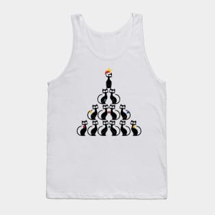 Christmas Black Cat Christmas Tree Tank Top